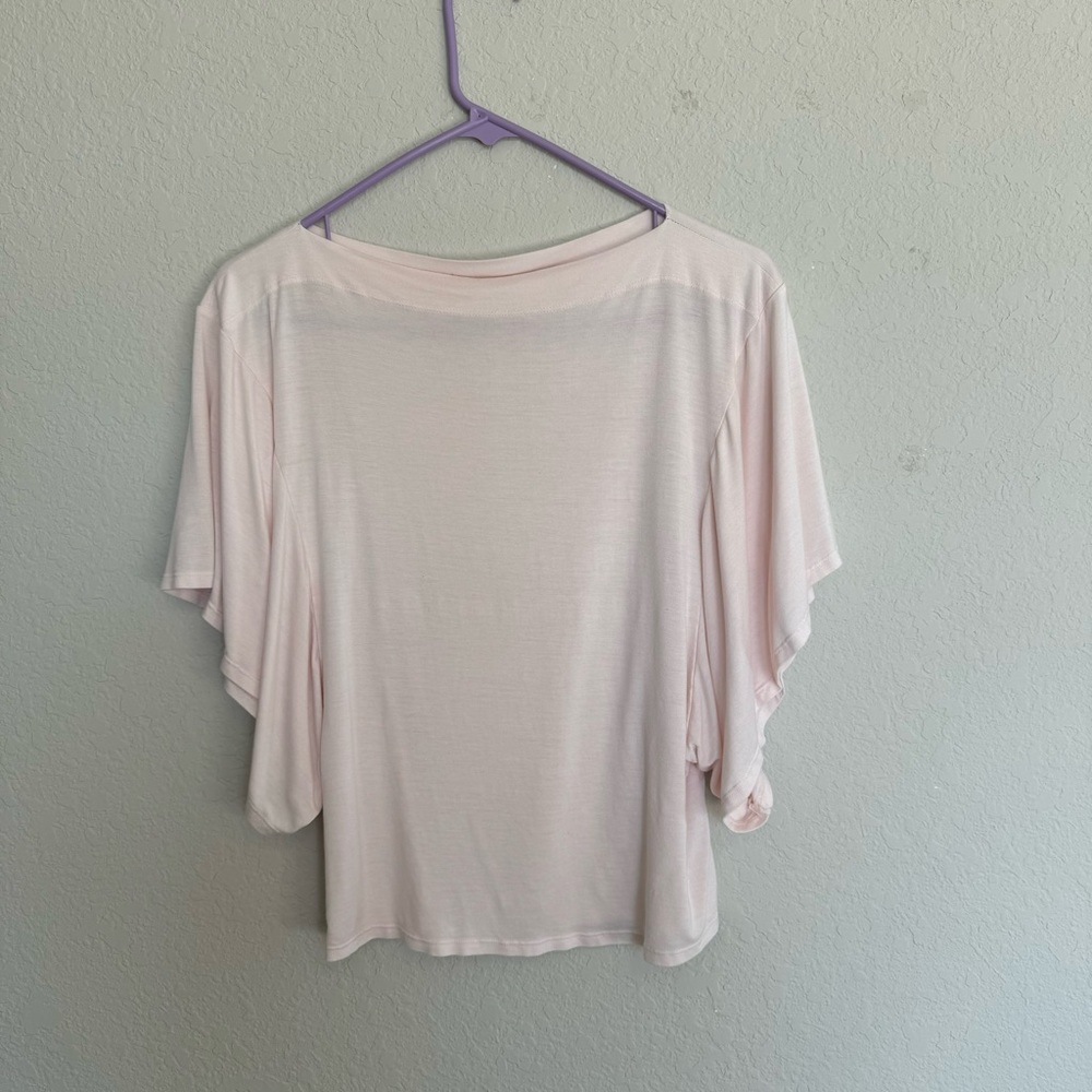 On the Road (Anthropologie) Relaxed Crew Neck Draped Sleeve Tee
